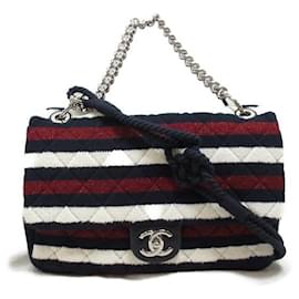 Chanel-Chanel CC Jersey Rope Flap Bag Umhängetasche aus Baumwolle in ausgezeichnetem Zustand-Andere