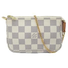 Louis Vuitton-Louis Vuitton Damier Azur Mini Pochette Accesorios Bolso De Tocador De Lona N58010 En muy buenas condiciones-Otro