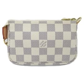 Louis Vuitton-Louis Vuitton Damier Azur Mini Pochette Accesorios Bolso De Tocador De Lona N58010 En muy buenas condiciones-Otro