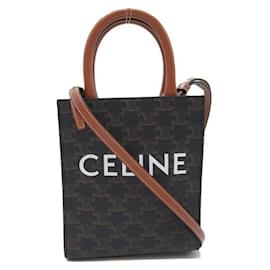 Céline-Celine Triomphe Mini Vertical Cabas Bag Bolso Bandolera Lona en-Otro