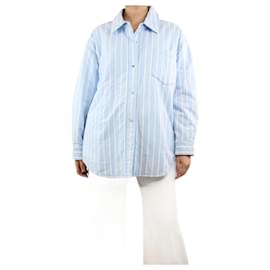 Alexander Wang-Light blue striped padded shirt jacket - size S-Blue