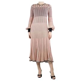 Zimmermann-Vestido midi de malha rosa e bege - tamanho UK 10-Rosa