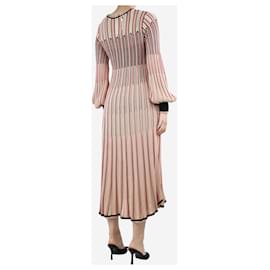 Zimmermann-Vestido midi de malha rosa e bege - tamanho UK 10-Rosa