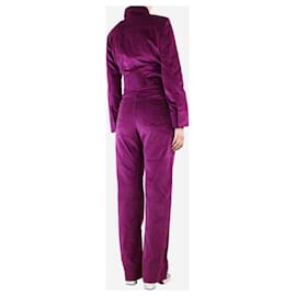 Autre Marque-Chaqueta corta de terciopelo violeta y pantalón recto - talla M-Púrpura