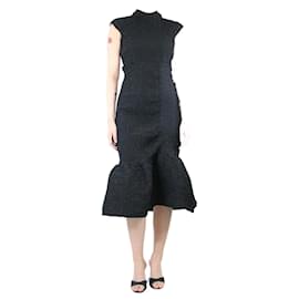 Dries Van Noten-Black sleeveless smocked midi dress - size S-Black