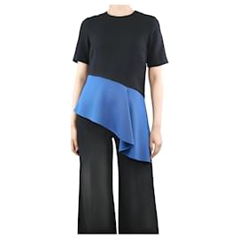 Balenciaga-Balenciaga Black short-sleeved asymmetric top - size UK 10-Black