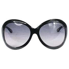 Tom Ford-Black oversized round sunglasses-Black