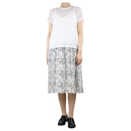Autre Marque-White short-sleeved mesh midi dress - size S-White