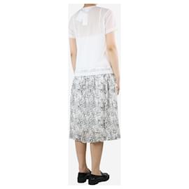 Autre Marque-White short-sleeved mesh midi dress - size S-White