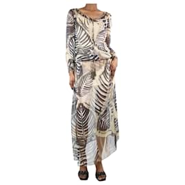 Autre Marque-Multi patterned slit sheer cover dress - size UK 6-Multiple colors
