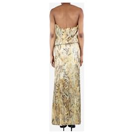 Autre Marque-Brown strapless snake print dress - size UK 8-Brown