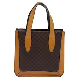 Céline-CELINE Macadam Canvas Hand Bag PVC Brown Auth 69735-Brown