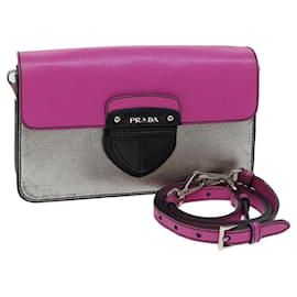 Prada-PRADA Shoulder Bag Leather Pink Auth bs13330-Pink