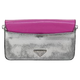 Prada-PRADA Shoulder Bag Leather Pink Auth bs13330-Pink