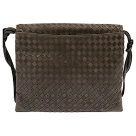 Bally-BALLY Shoulder Bag Suede Leather Gray Auth mr017-Grey