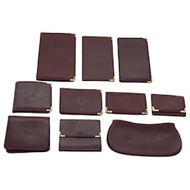 Cartier-CARTIER Wallet Leather 10Set Wine Red Auth bs12960-Other