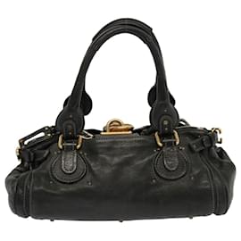 Chloé-Chloe Paddington Hand Bag Leather Black Auth ki4267-Black
