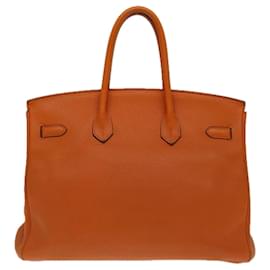 Hermès-HERMES BIRKIN 35 Handtasche Leder Orange Auth 69383S-Orange