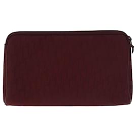 Christian Dior-Christian Dior Trotter Canvas Clutch Rot Auth yk11465-Rot