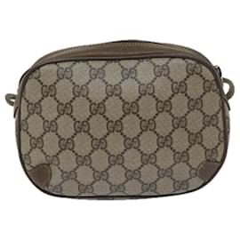 Gucci-GUCCI GG Supreme Web Sherry Line Shoulder Bag PVC Beige 89 02 066 Auth yk11432-Beige