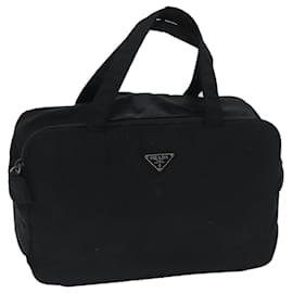 Prada-PRADA Hand Bag Nylon Black Auth 69742-Black