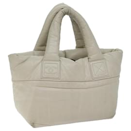 Chanel-CHANEL Coco Cocoon Handtasche Leder Weiß CC Auth mr034-Weiß