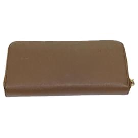 Prada-PRADA Long Wallet Safiano leather Brown Auth ep3921-Brown