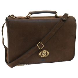 Autre Marque Burberrys Nova Check Business Bag PVC Leather 2way Beige Auth 69785 Beige