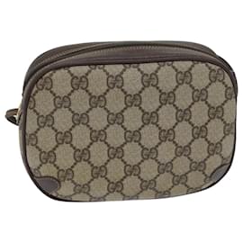 Gucci-GUCCI GG Supreme Web Sherry Line Shoulder Bag PVC Beige Red Green Auth mr069-Red,Beige,Green