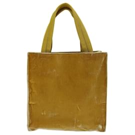 Prada-PRADA Hand Bag Velor Yellow Auth ar11643b-Yellow