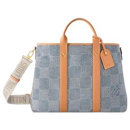 Louis Vuitton Borsa tote LV damier denim nuova Blu
