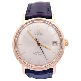 Omega-Omega watch, “City Seamaster”, Rose gold, cuir.-Other