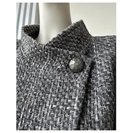 Chanel-Boutons CC Veste en Tweed Style Lily Allen-Gris