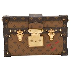 Louis Vuitton-Louis Vuitton Monogram Reverse Canvas Petite Malle Brown Tasche mit abnehmbarem Riemen-Braun