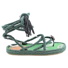 Etro-Sapatos de sandália de couro-Verde