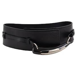 Saint Laurent-Leather leather belt-Black