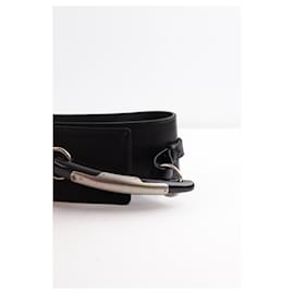 Saint Laurent-Leather leather belt-Black