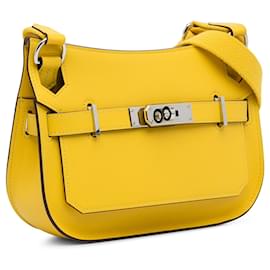 Hermès-HERMES HandbagsLeather-Yellow