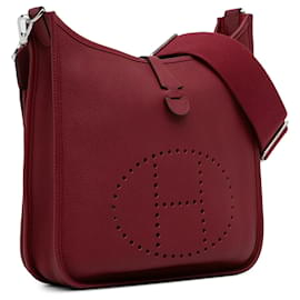Hermès-HERMES HandbagsLeather-Red