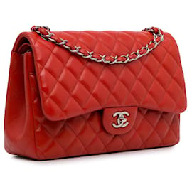 Chanel-CHANEL BolsasCouro-Vermelho