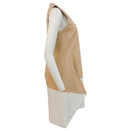 Autre Marque-Reed Krakoff Avorio / Abito senza maniche in pelle marrone chiaro-Beige