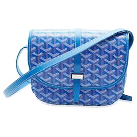 Goyard-Goyard Blue Goyardine Canvas Belvedere PM -Blau