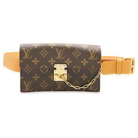 Louis Vuitton-Louis Vuitton Monogram Canvas S Lock Belt Pouch-Brown