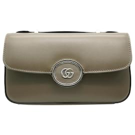 Gucci-Gucci Mini Petite GG Tasche aus glattem Kalbsleder in Dunkelgrün-Andere,Grün