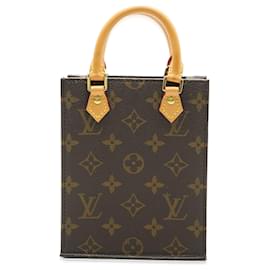 Louis Vuitton-Louis Vuitton Tela monogramma marrone Petit Sac Plat-Marrone