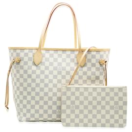 Louis Vuitton-Louis Vuitton Damier Azur Canvas Neverfull MM-Blue,Beige