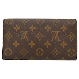 Louis Vuitton-LOUIS VUITTON Sarah envelope wallet brown monogram canvas M60531 classic LV-Brown