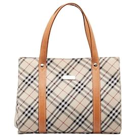 Burberry-Burberry Nova Check Canvas Handbag Handbag Canvas in Good condition-Other