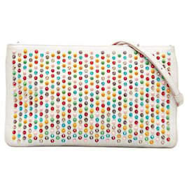 Christian Louboutin-Christian Louboutin Leather Loubiposh Studded Clutch Leather Shoulder Bag in Good condition-Other