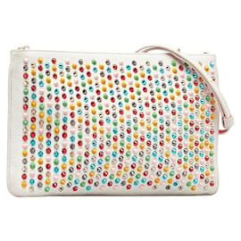 Christian Louboutin-Christian Louboutin Leather Loubiposh Studded Clutch Shoulder Bag Leather in Good condition-Other